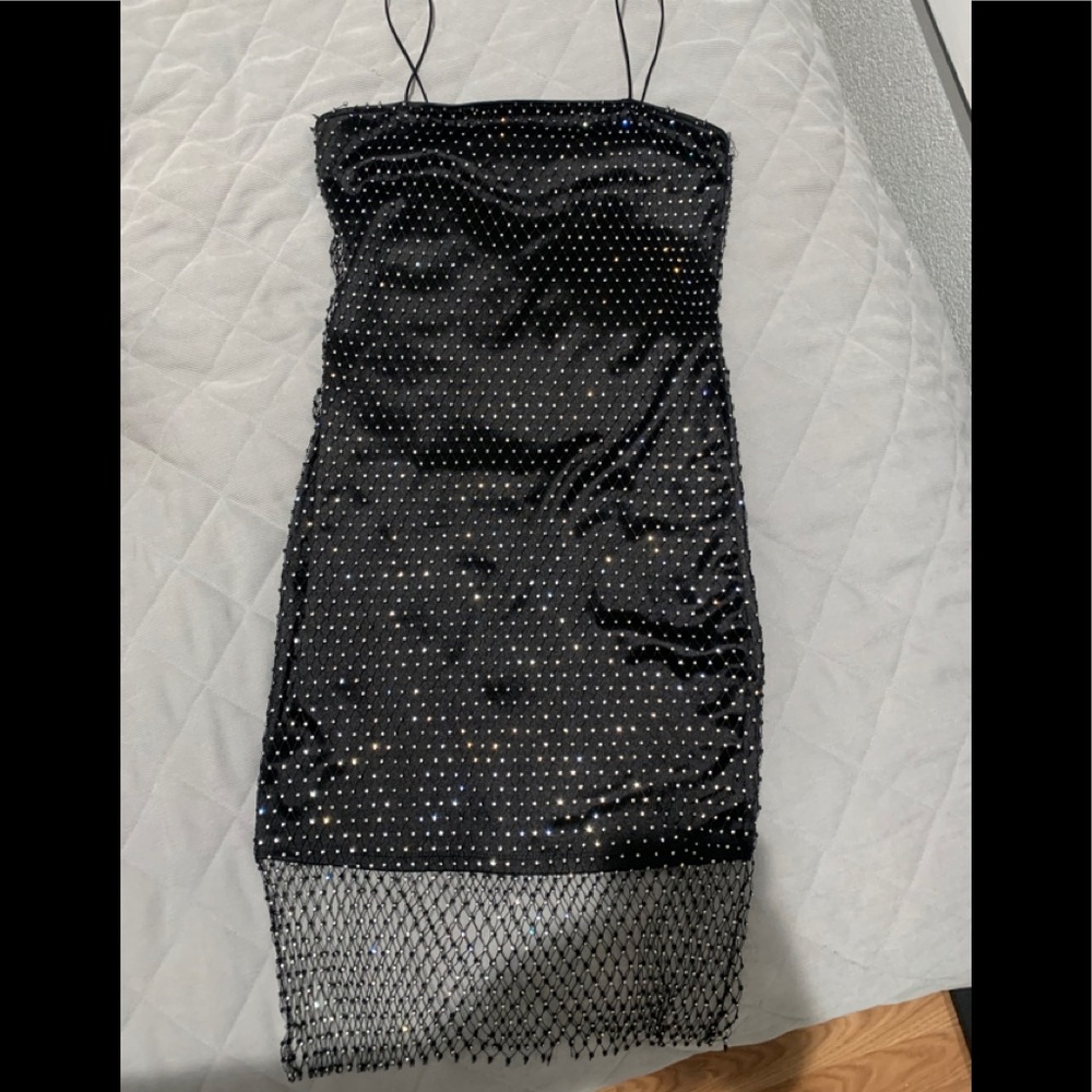 Black sequence dress
